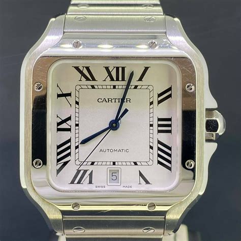 cartier santos 29x41|cartier santos large white dial.